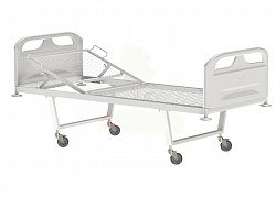 Кровать общебольничная с подголовником КФО-01-МСК, на колесах (код МСК-101П)